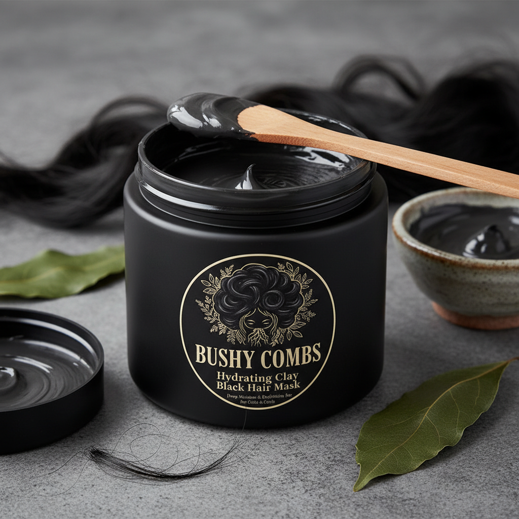 Bushy Combs Hydrating Charcoal and Clay Hair Mask- 1 oz sample pack